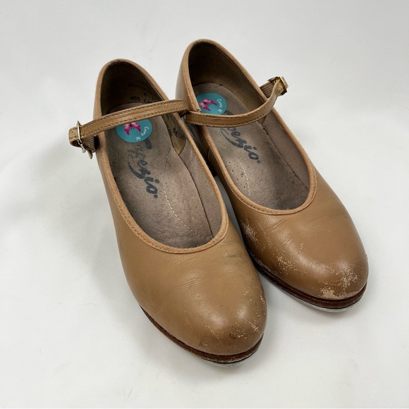 Capezio 455CAR Leather Caramel Character Tap Shoes Ladies 4.5 / Child 2 - 2.5 - Picture 9 of 11